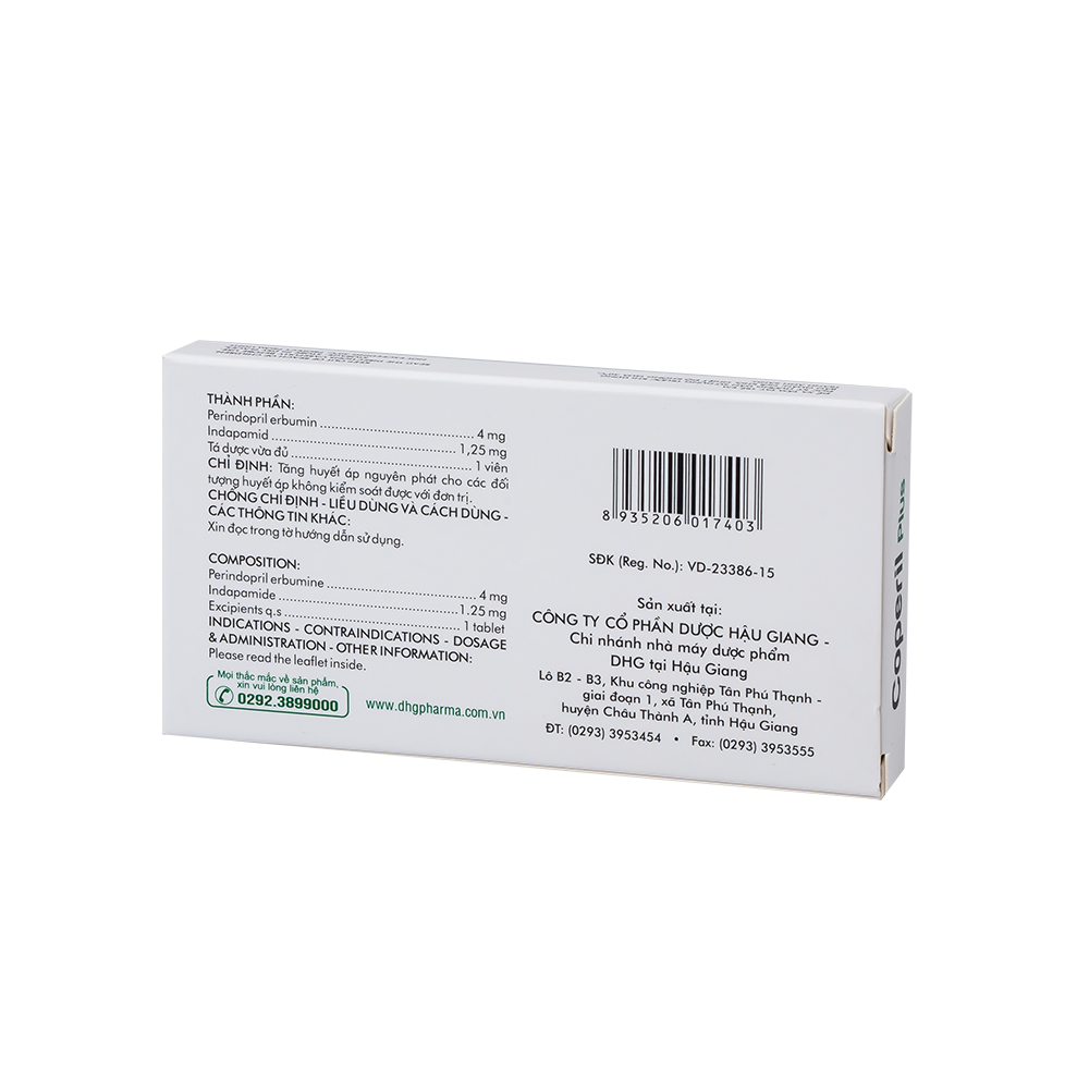 Coperil plus Hộp 1 vỉ x 30 viên DHG