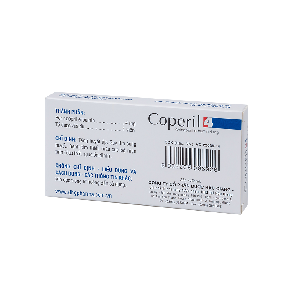 Coperil 4 Hộp 1 vỉ x 30 viên DHG