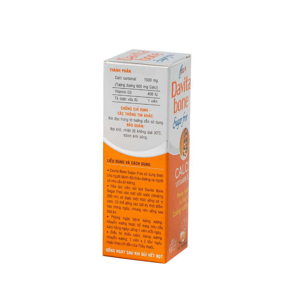 Davita bone Sugar Free Hộp 1 tuýp x 10 viên DHG
