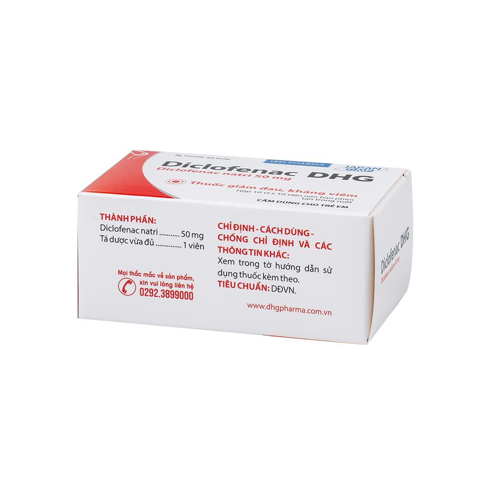 Diclofenac Hộp 10 vỉ x 10 viên DHG