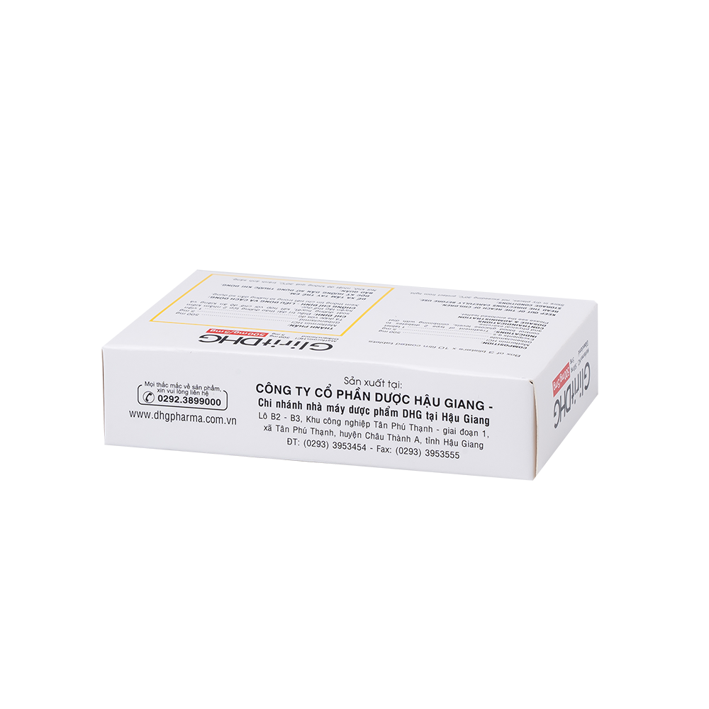 GliritDHG 500mg/5mg Hộp 3 vỉ x 10 viên DHG