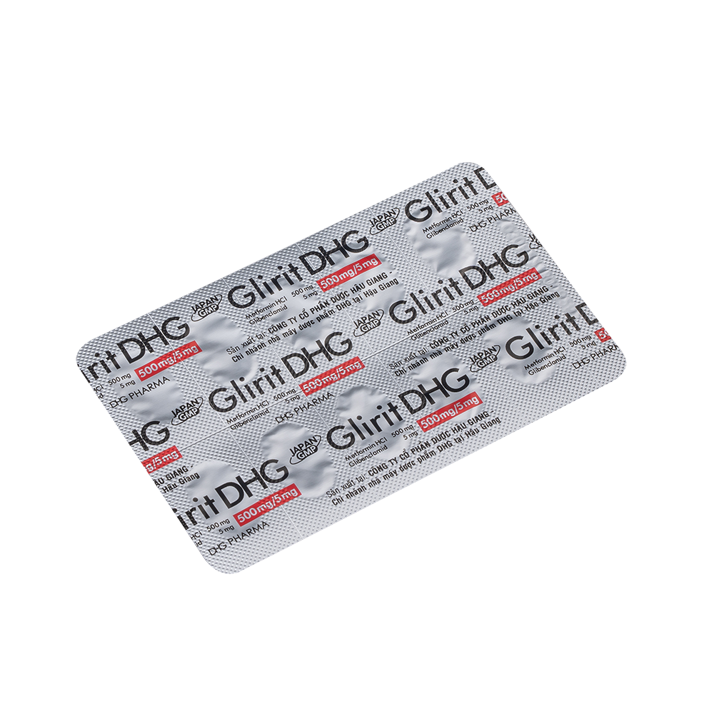 GliritDHG 500mg/5mg Hộp 3 vỉ x 10 viên DHG