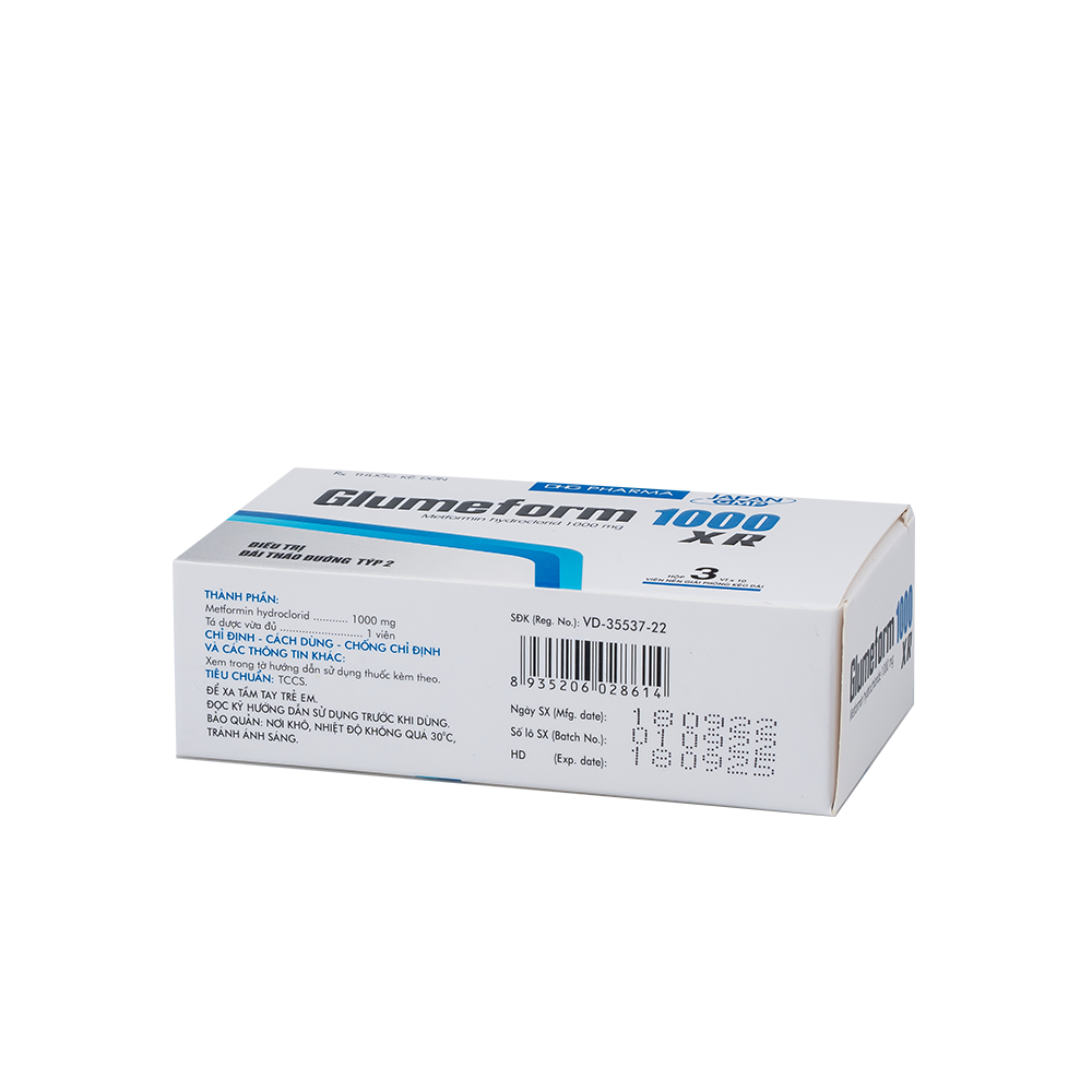 Glumeform 1000 XR Hộp 3 vỉ x 10 viên DHG