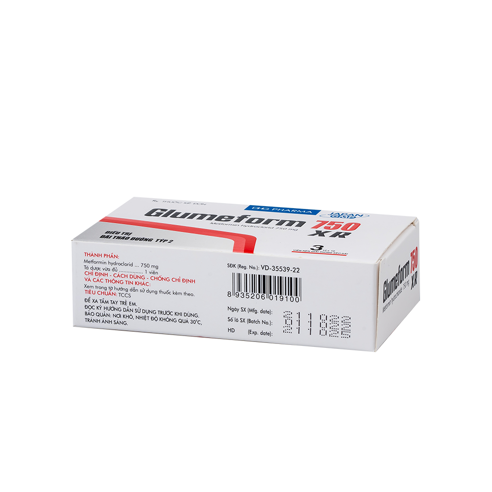 Glumeform 750 XR Hộp 3 vỉ x 10 viên DHG