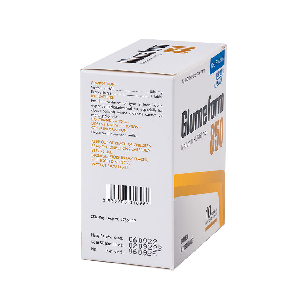 Glumeform 850 Hộp 10 vỉ x 5 viên DHG