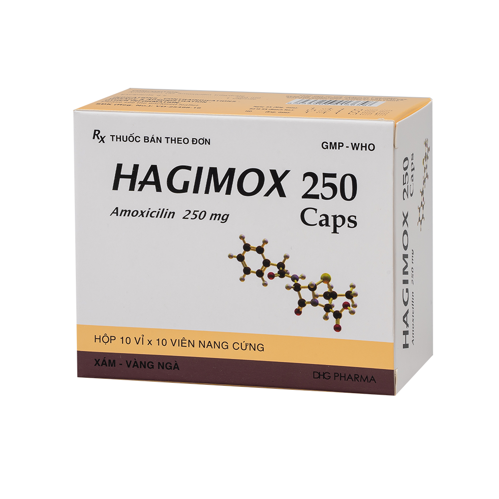 Hagimox 250 Caps Hộp 10 vỉ x 10 viên DHG