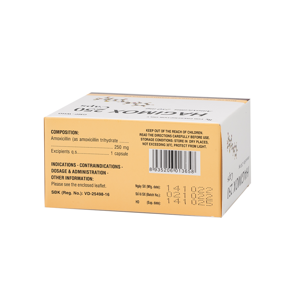 Hagimox 250 Caps Hộp 10 vỉ x 10 viên DHG