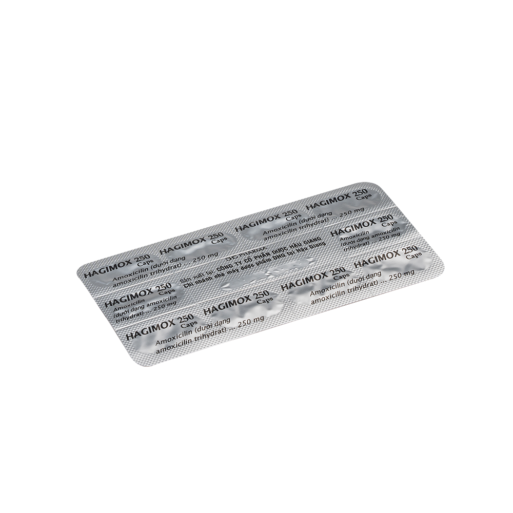 Hagimox 250 Caps Hộp 10 vỉ x 10 viên DHG