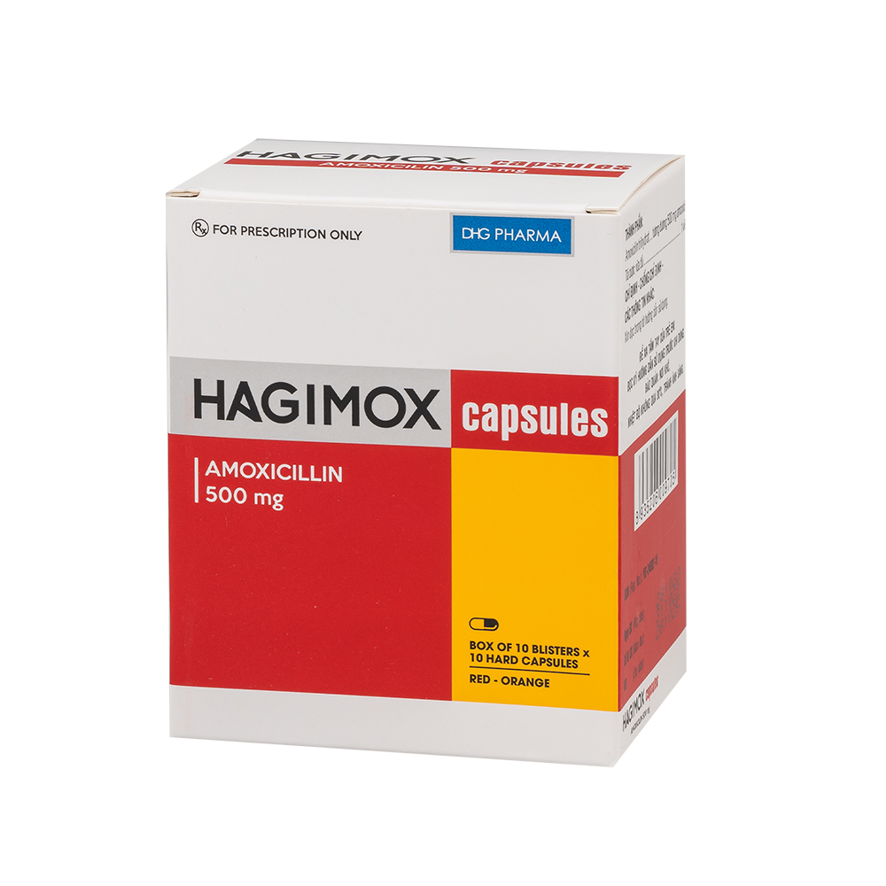 Hagimox capsules (đỏ-cam) Hộp 10 Vỉ x 10 Viên DHG