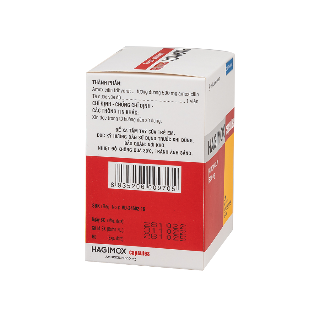 Hagimox capsules (đỏ-cam) Hộp 10 Vỉ x 10 Viên DHG