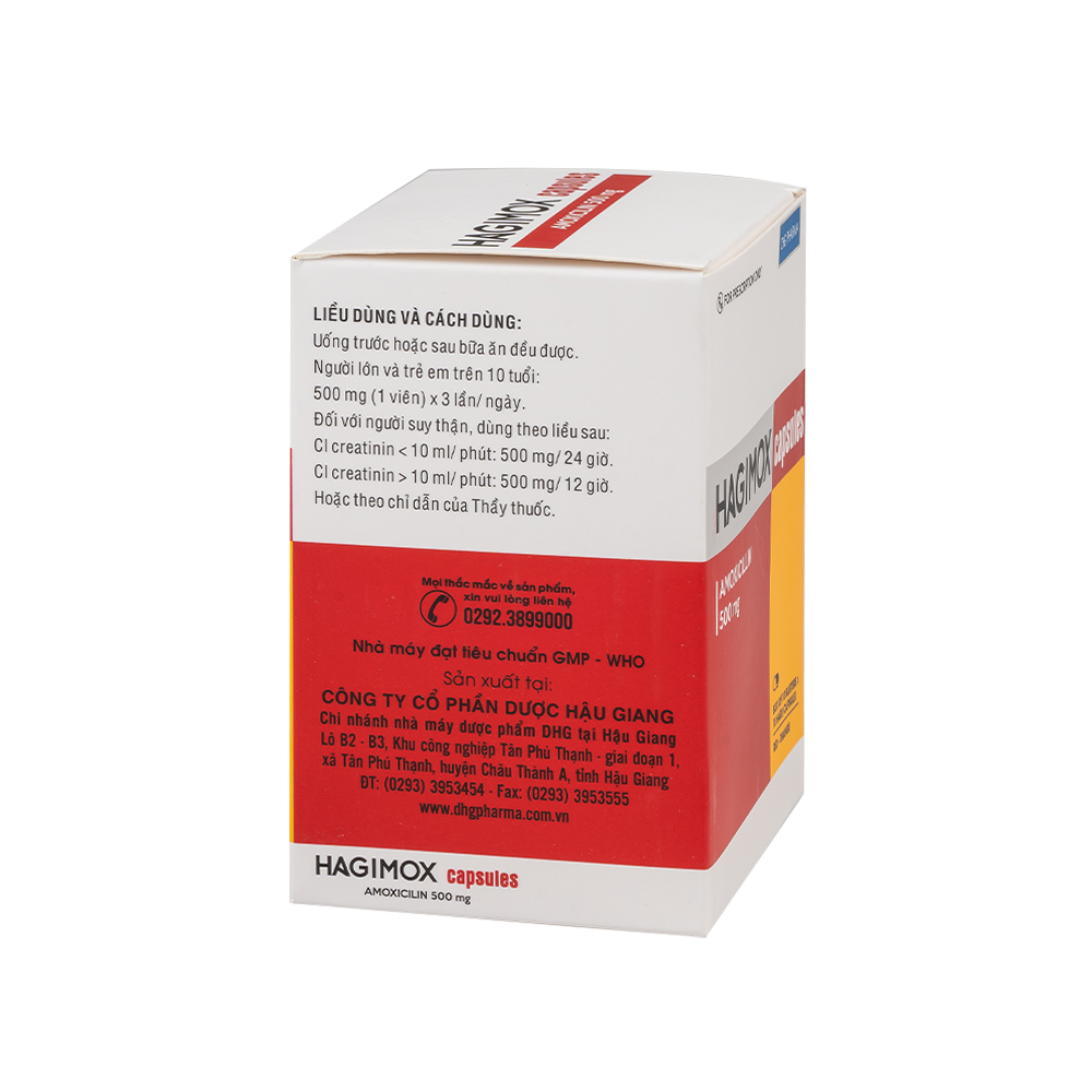 Hagimox capsules (đỏ-cam) Hộp 10 Vỉ x 10 Viên DHG