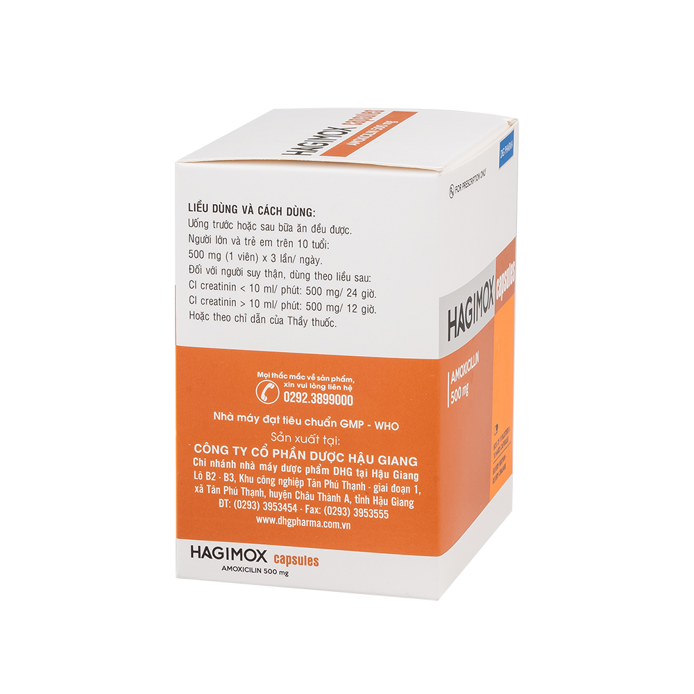 Hagimox capsules (nâu bạc-cam bạc) Hộp 10 Vỉ x 10 Viên DHG