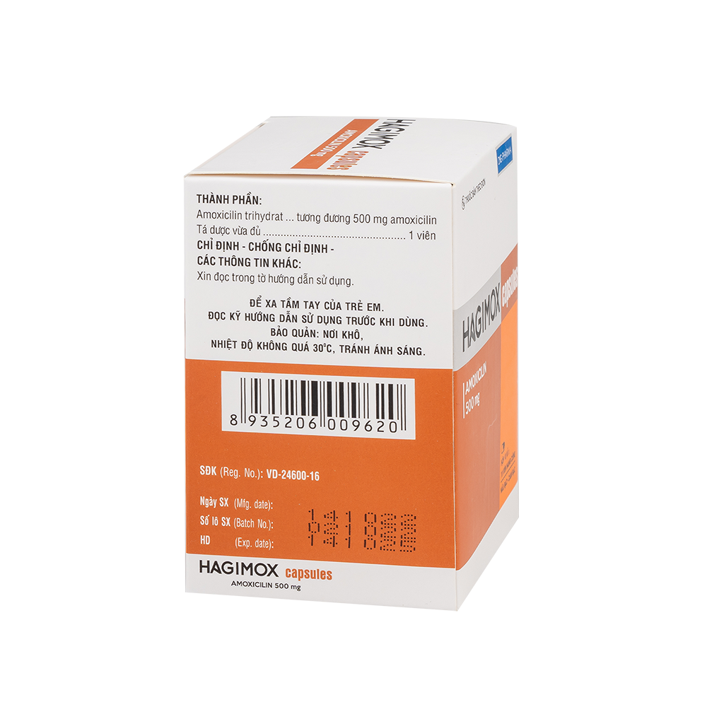 Hagimox capsules (nâu bạc-cam bạc) Hộp 10 Vỉ x 10 Viên DHG