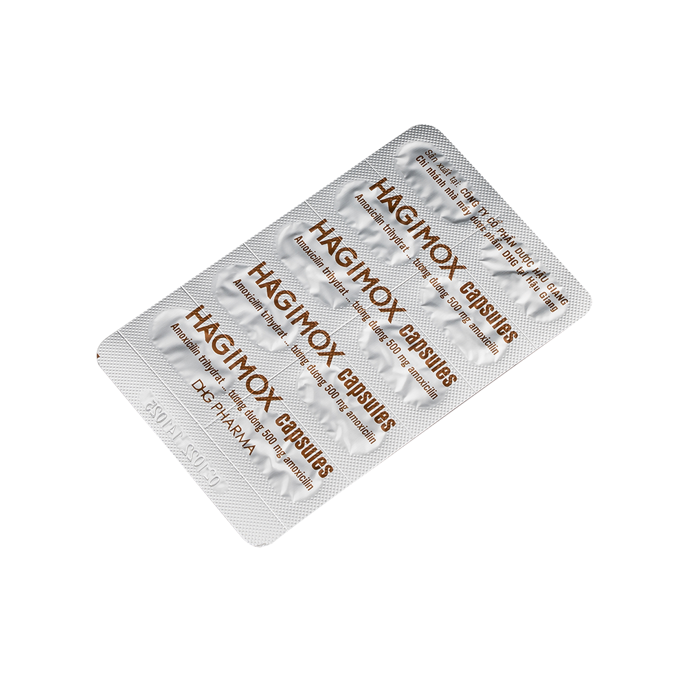 Hagimox capsules (nâu bạc-cam bạc) Hộp 10 Vỉ x 10 Viên DHG