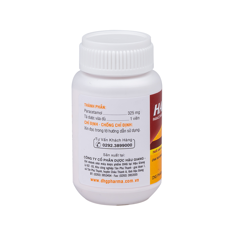 Hapacol 325 Hộp 1 chai x 100 viên DHG