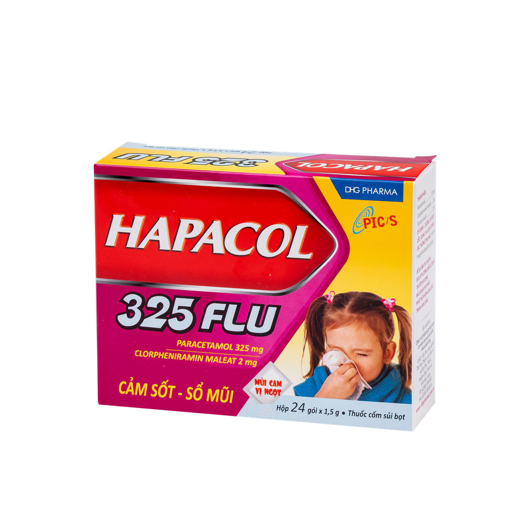 Hapacol 325 Flu Hộp 24 gói x 1,5g DHG