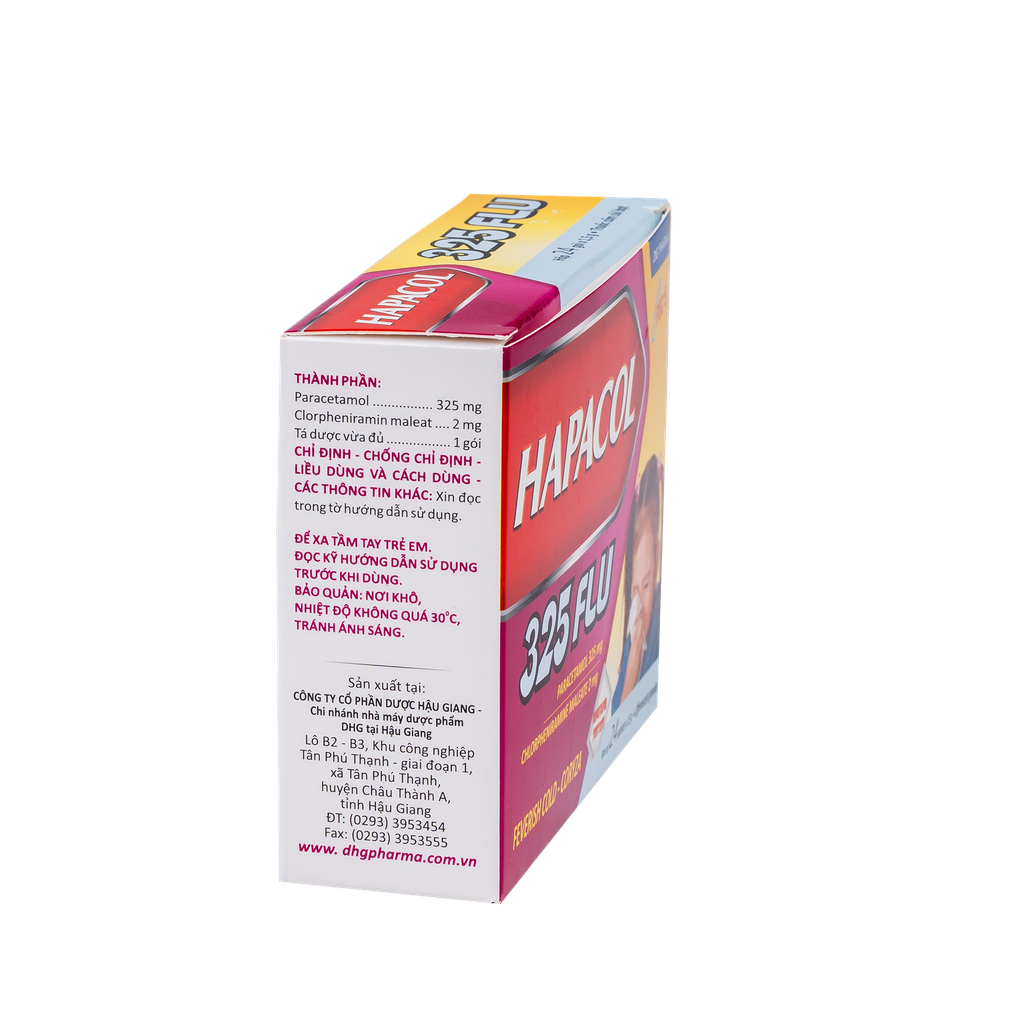 Hapacol 325 Flu Hộp 24 gói x 1,5g DHG