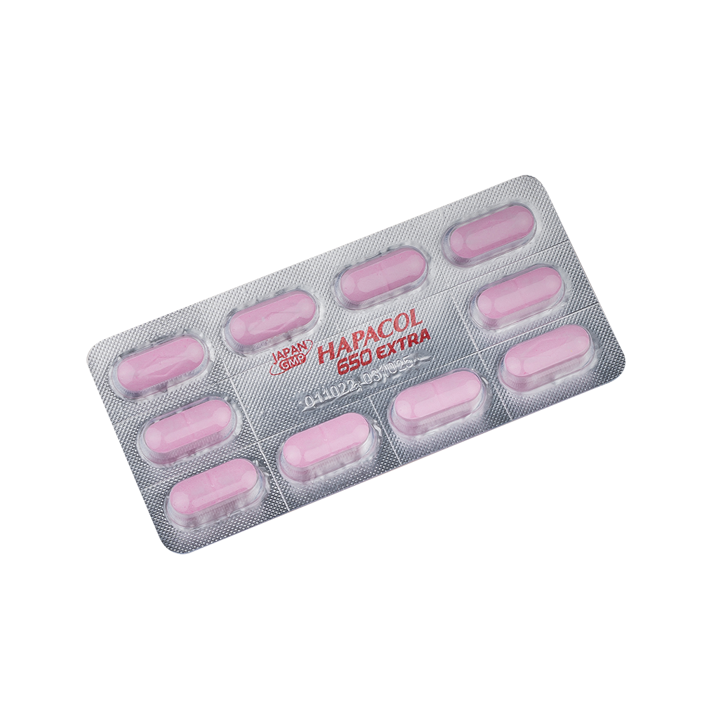 Hapacol 650 extra Hộp 10 Vỉ x 10 Viên DHG