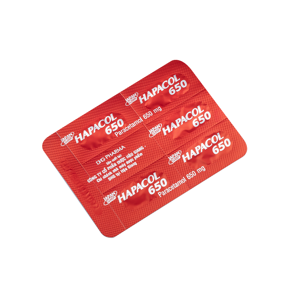 Hapacol 650 Hộp 10 vỉ x 5 viên DHG