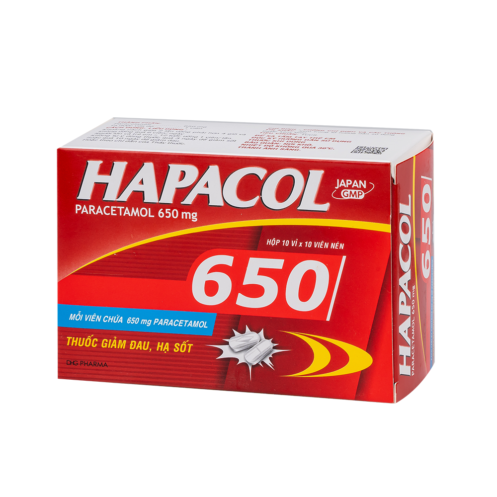 Hapacol 650 Hộp 10 vỉ x 10 viên DHG