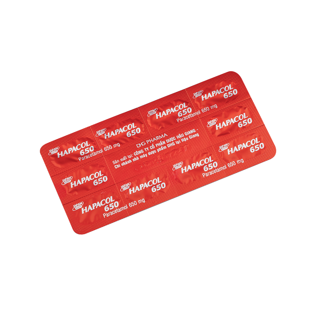 Hapacol 650 Hộp 10 vỉ x 10 viên DHG