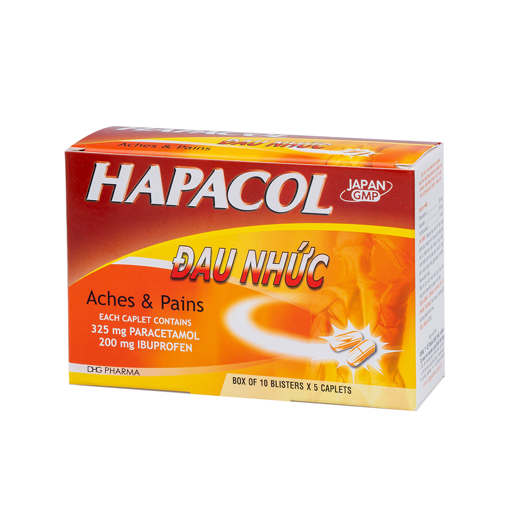Hapacol đau nhức Hộp 10 vỉ x 5 viên DHG