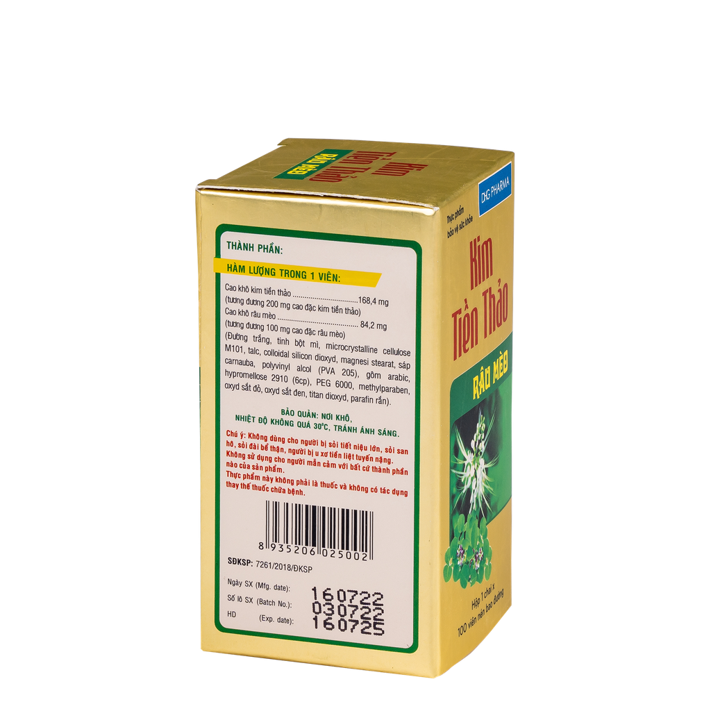 Kim tiền thảo râu mèo Hộp 1 chai x 100 viên DHG