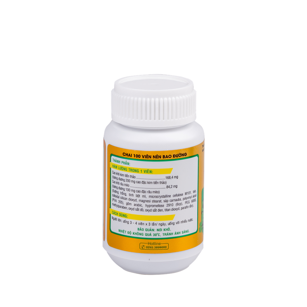 Kim tiền thảo râu mèo Hộp 1 chai x 100 viên DHG