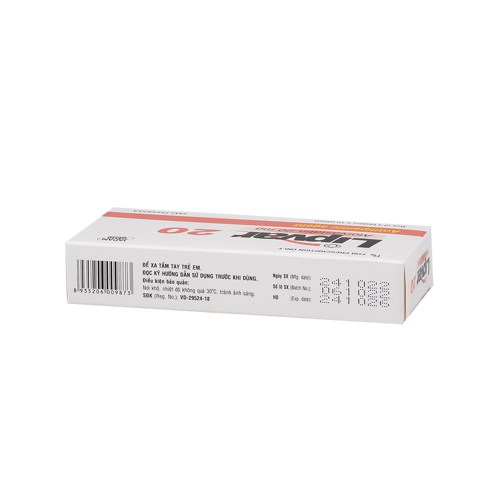 Lipvar 20 Hộp 3 Vỉ x 10 Viên DHG
