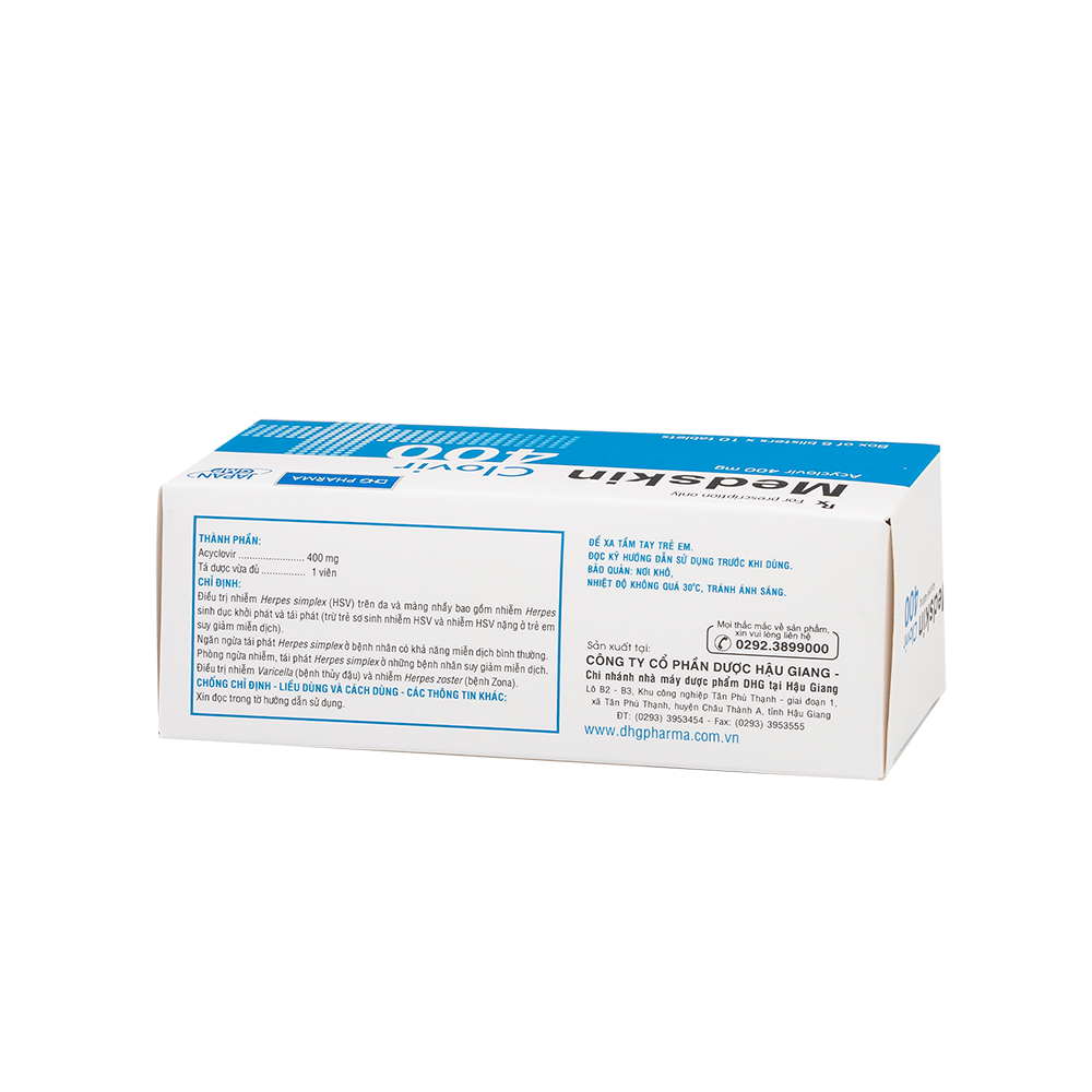 Medskin Clovir 400 Hộp 6 Vỉ x 10 Viên DHG