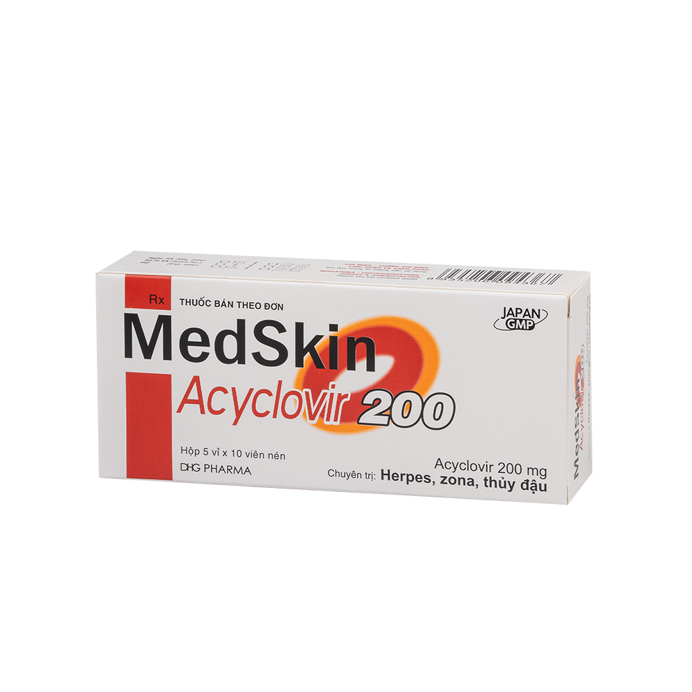 Medskin Acyclovir 200 Hộp 5 Vỉ x 10 Viên DHG