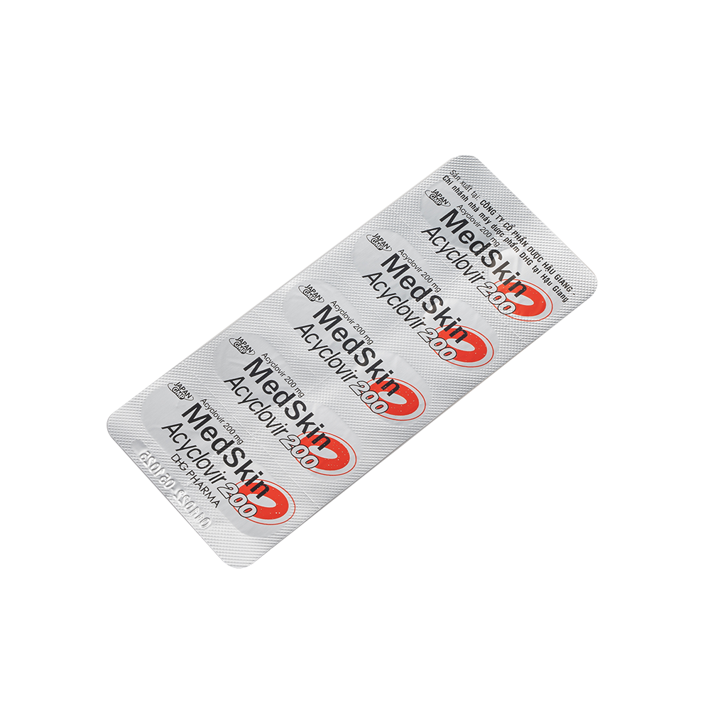 Medskin Acyclovir 200 Hộp 5 Vỉ x 10 Viên DHG