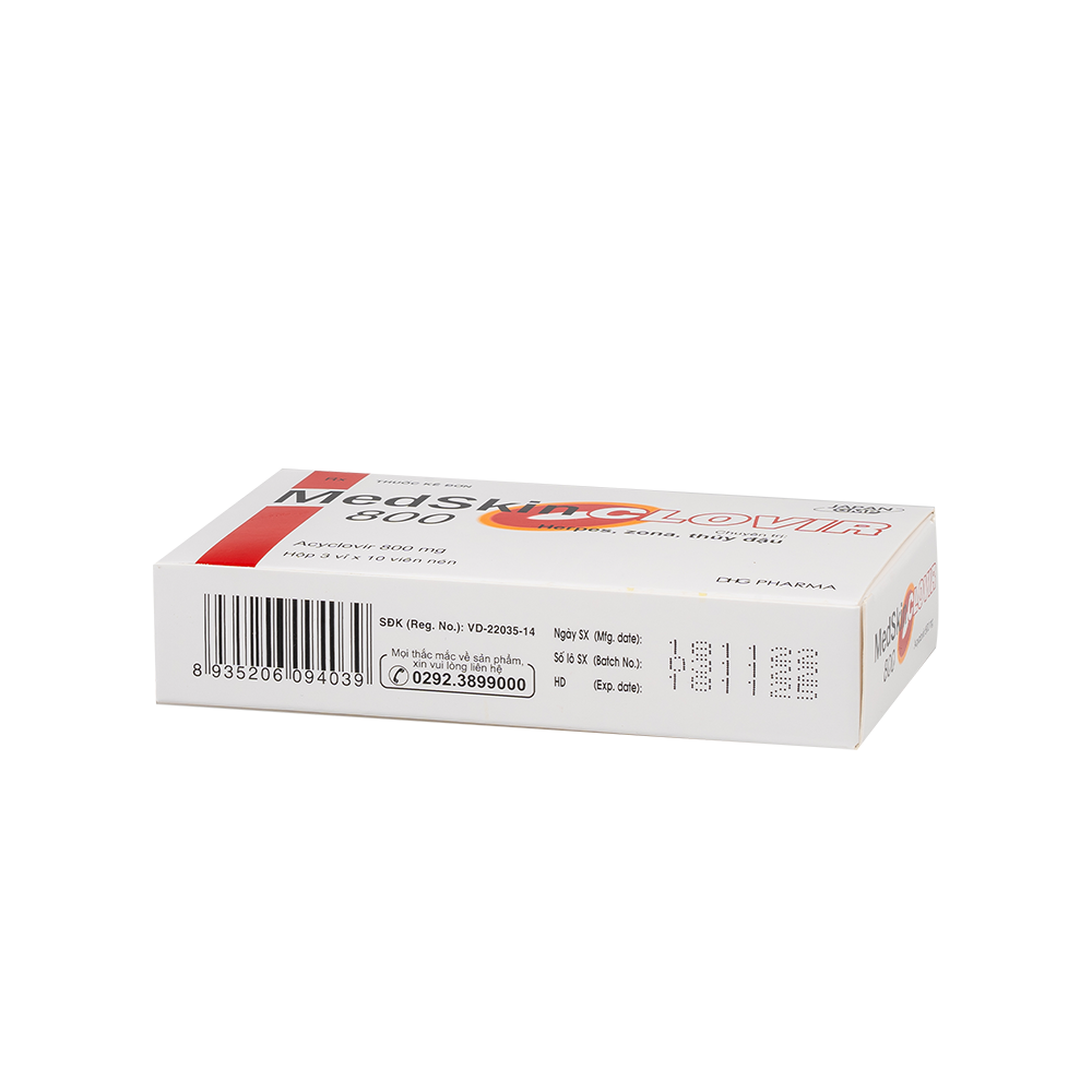 Medskin Clovir 800 Hộp 3 Vỉ x 10 Viên DHG