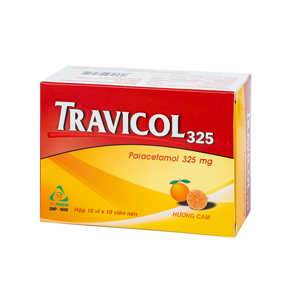 Travicol 325mg Hộp 10 vỉ x 10 viên TV.Pharm