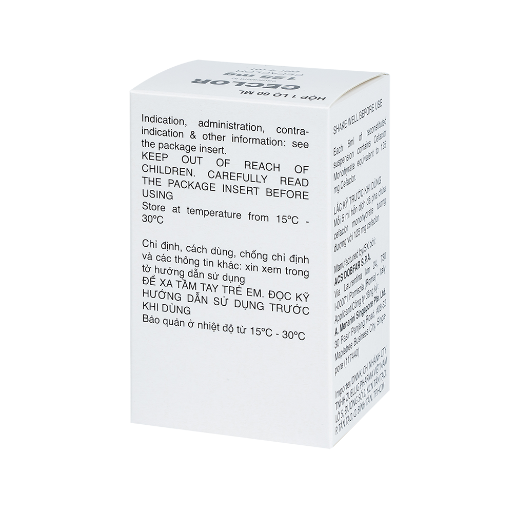 CECLOR SUS 125MG Lọ 60ml Menarini