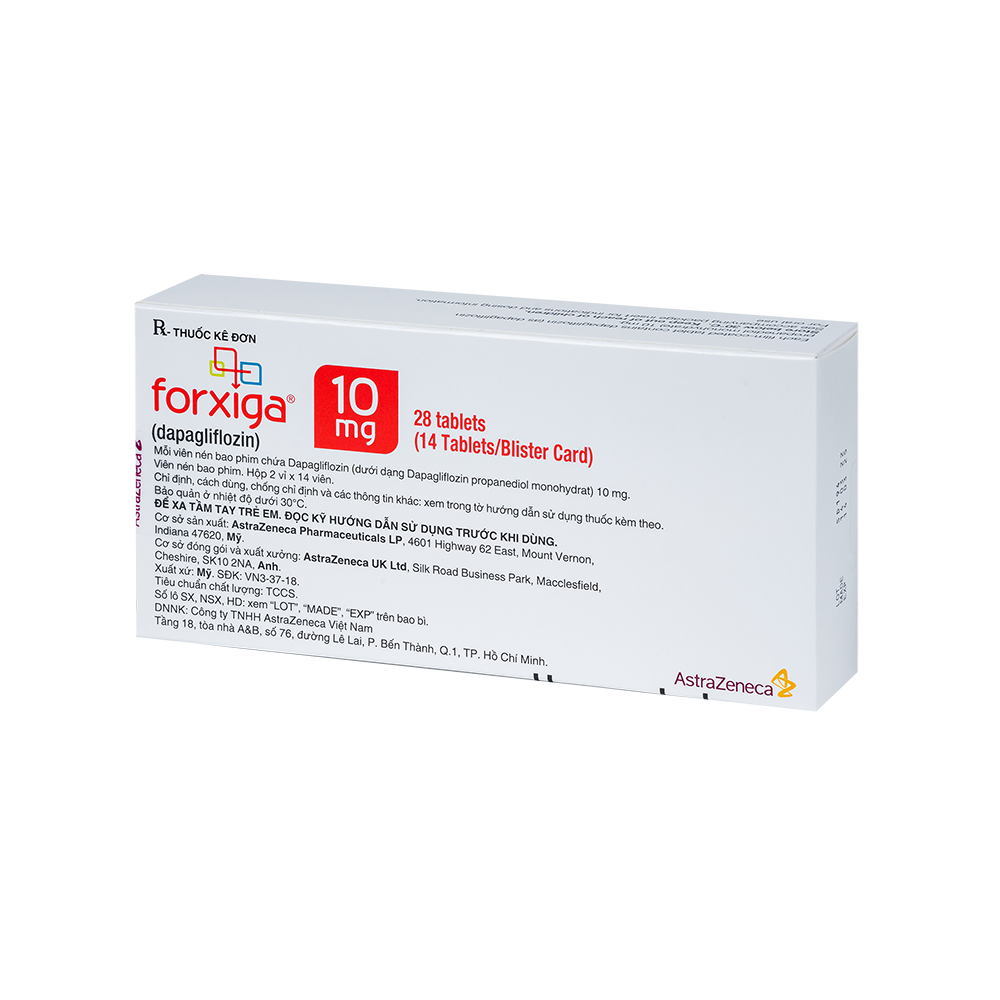 FORXIGA TAB 10MG Hộp 2 vỉ x 14 viên AstraZeneca