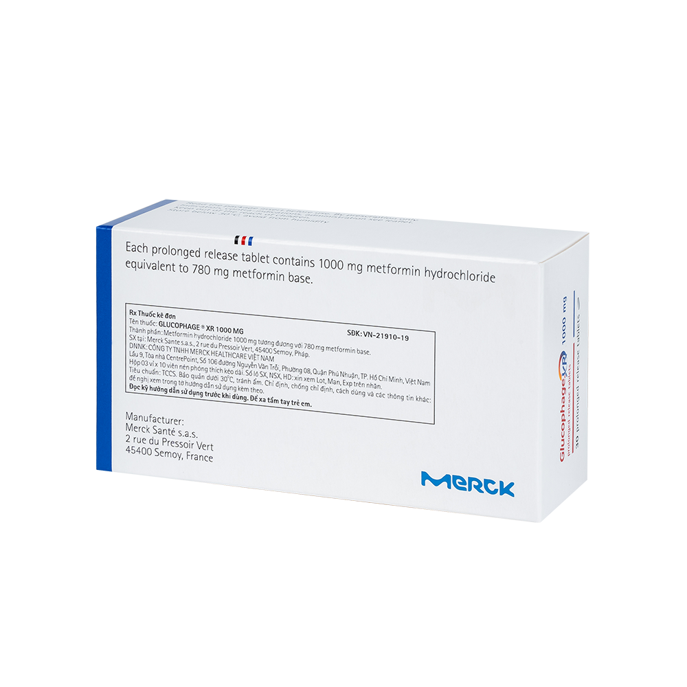 GLUCOPHAGE XR 1000MG H/30V MERCK