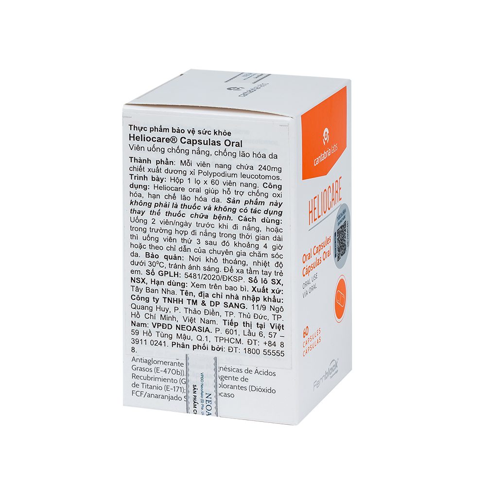 HELIOCARE CAPSULAS ORAL Hộp 60 viên Heliocare