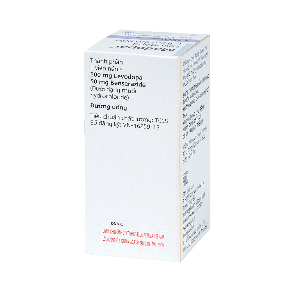 MADOPAR 250MG TABS Lọ 30 viên Merck
