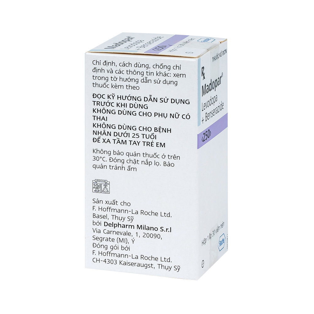 MADOPAR 250MG TABS Lọ 30 viên Merck