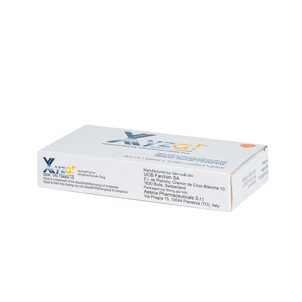 XYZAL TAB 5MG Hộp 1 vỉ x 10 viên GSK