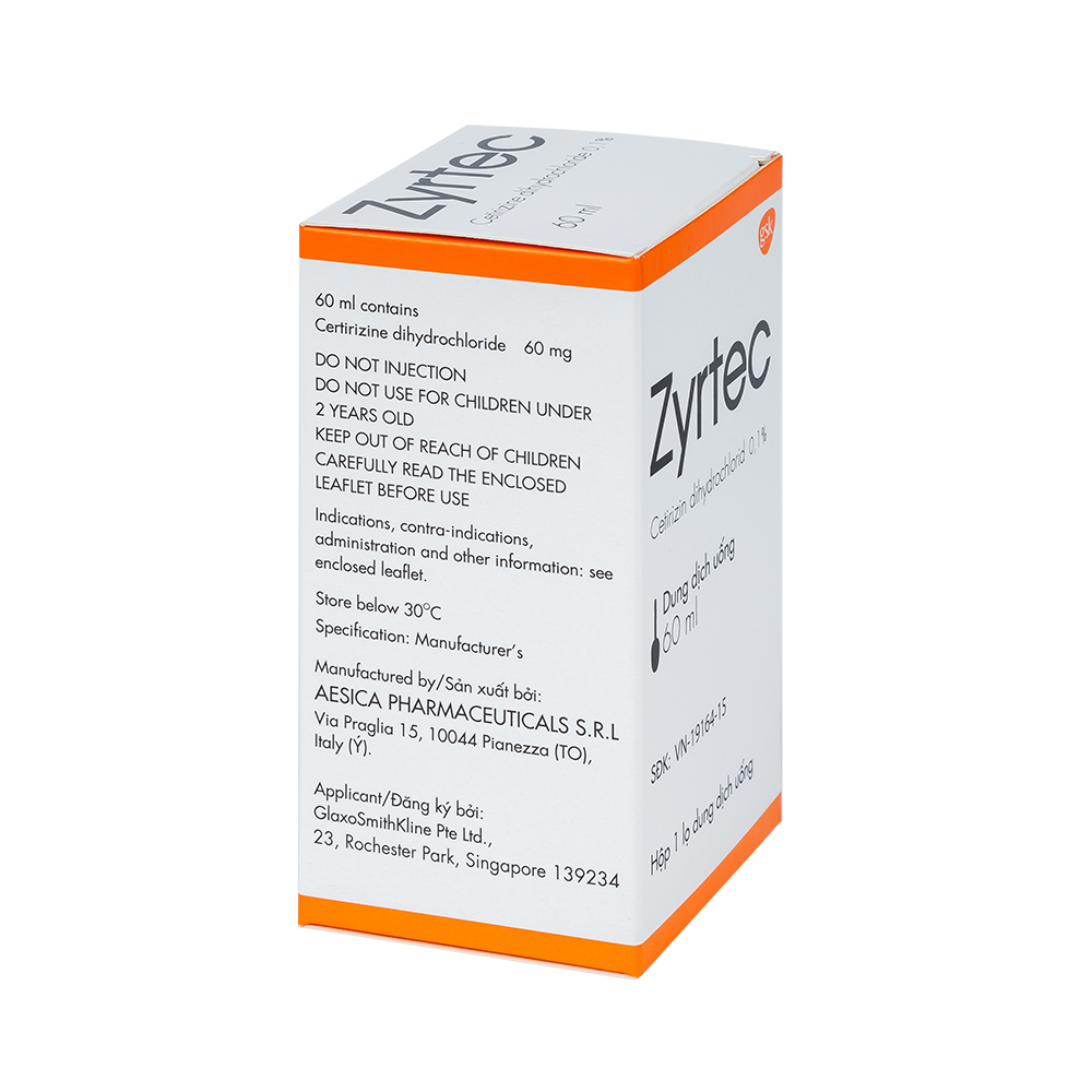 ZYRTEC SOL 1MG/ML Chai 60ml GSK