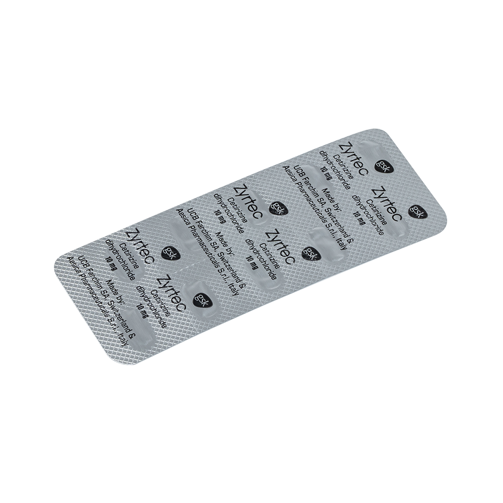 ZYRTEC TAB 10MG Hộp 1 vỉ x 10 viên GSK