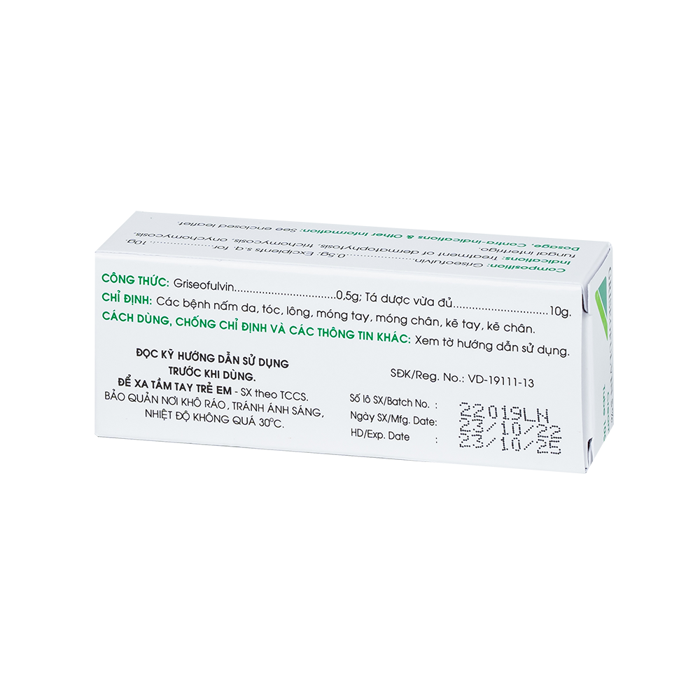 GRISEOFULVIN 5% Tuýp 10g Mekophar