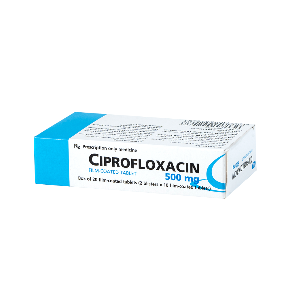 Ciprofloxacin 500 mg Hộp 2 vỉ x 10 viên Imexpharm