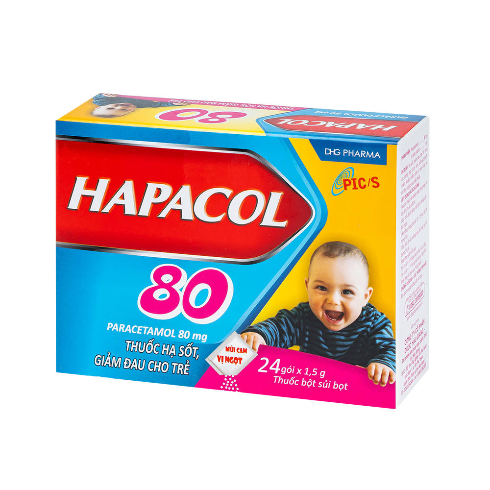 Hapacol 80 Hộp 24 gói x 1,5 g DHG