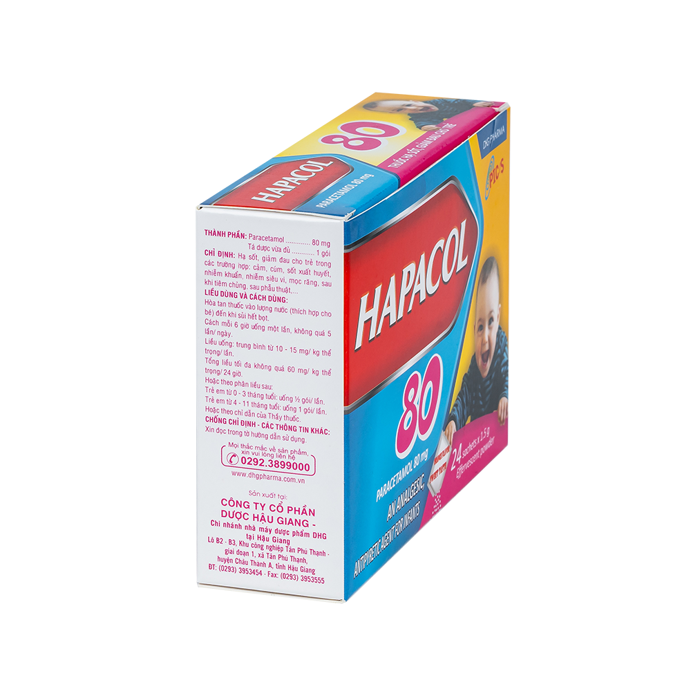 Hapacol 80 Hộp 24 gói x 1,5 g DHG