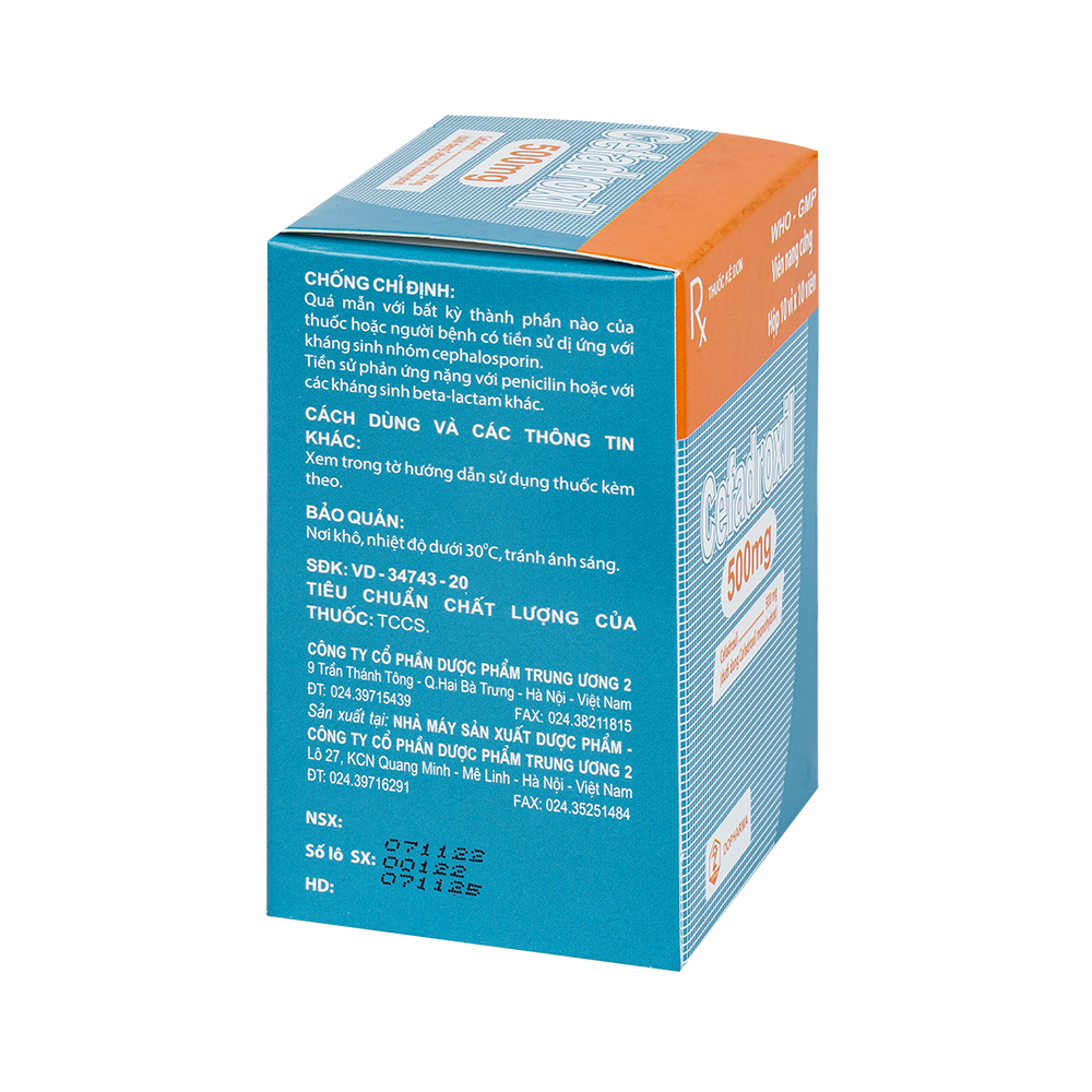 Cefadroxil 500mg (hộp 10 vỉ)