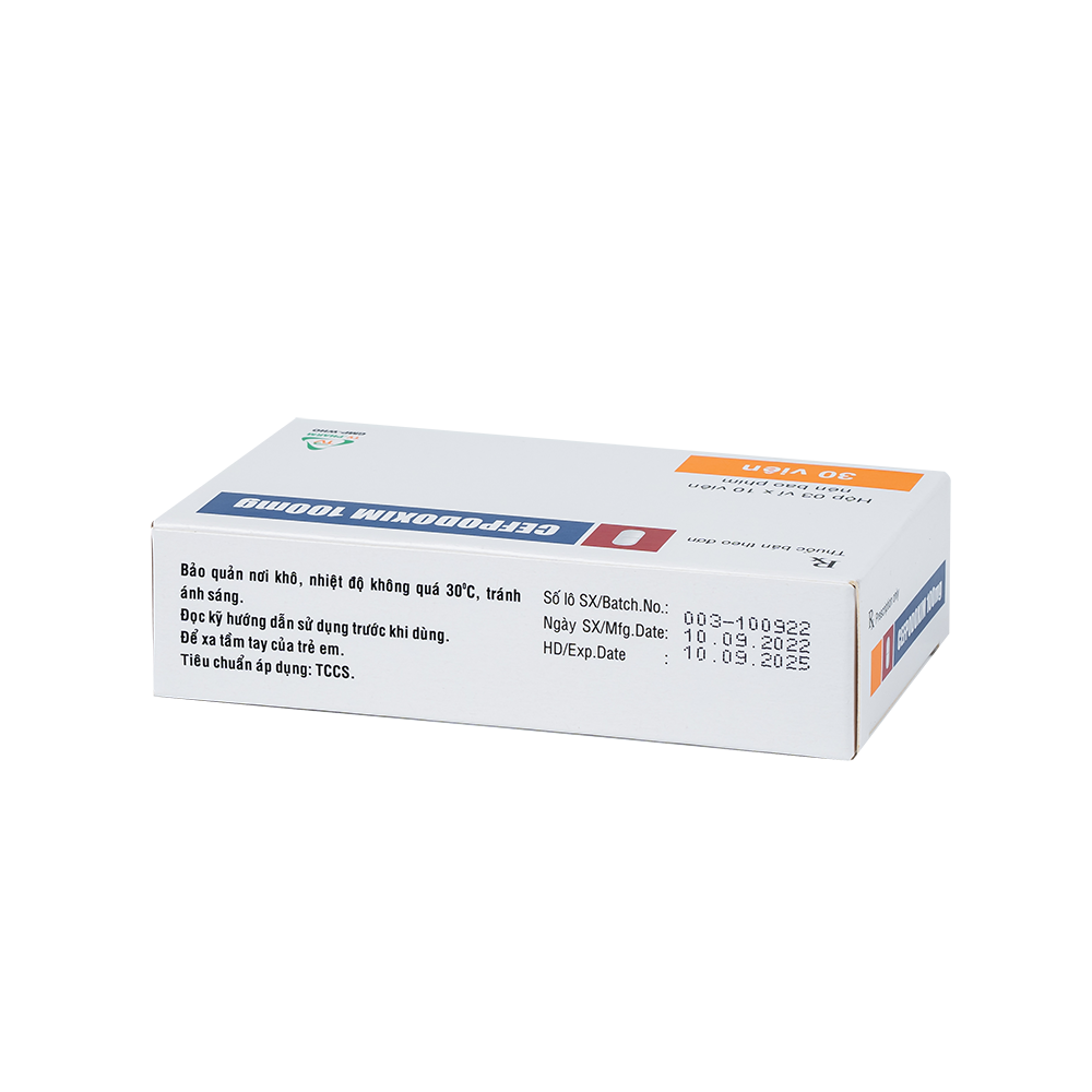 Cefpodoxim 100mg Hộp 3 vỉ x 10 viên TV.Pharm