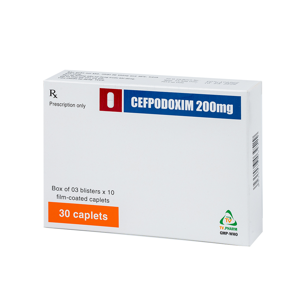 Cefpodoxim 200mg Hộp 3 vỉ x 10 viên TV.Pharm